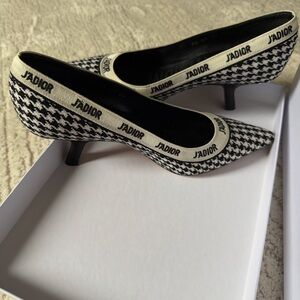 Dior J'Adior Black and White Houndstooth Heels